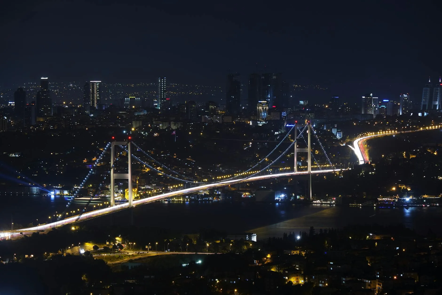 aerial photography of cityscape at night